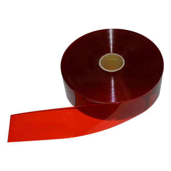 Transparent Red Plastic PVC Door Strip Flat Roll